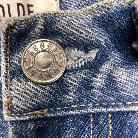 Agolde 90's Mid Rise Loose Fit Size 24 Distressed Baggy 100% Cotton Button Fly - Picture 10 of 16